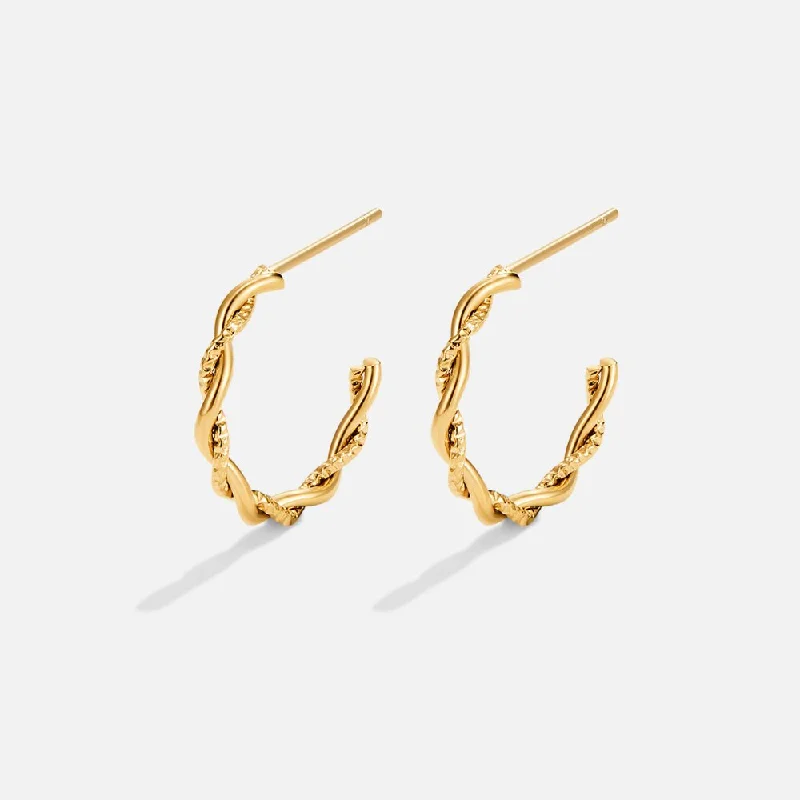 Best hoop earrings with snake-inspired designs for an edgy and fierce vibe-Maria Twisted Semi Hoop Earrings