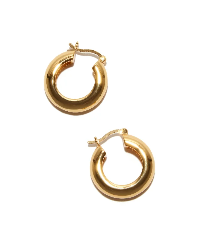 Hoop earrings with multi-tone finishes for a colorful and layered effect-Medium Gold Mood Hoops