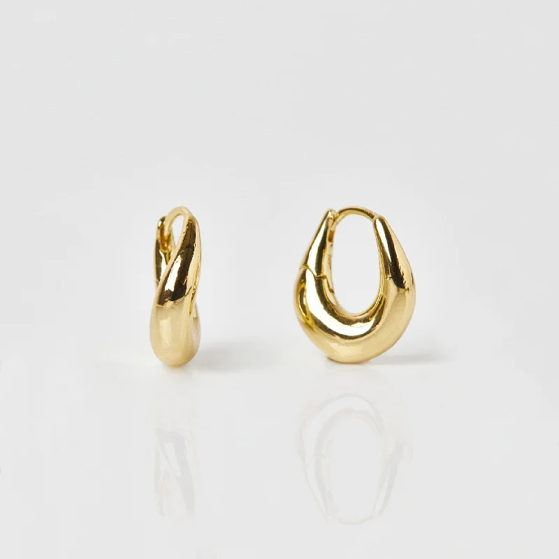 Hoop earrings with leather accents for a sleek and bold combination-Midas Organic Wave Hoops