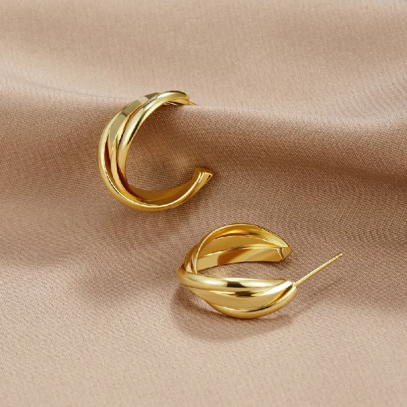 Best hoop earrings with detachable studs for a versatile and adjustable accessory-Milan Gold Twist Hoop Earrings