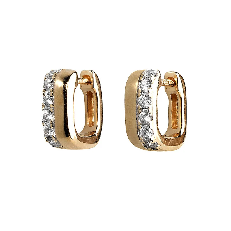 Best hoop earrings with gold-plated finishes for an affordable luxury vibe-Mini Gold + Diamond Bar Huggies