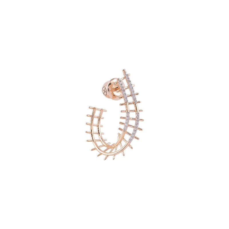 Best hoop earrings with asymmetrical designs for a fashion-forward, avant-garde look-Mini Railway Hoop Earring