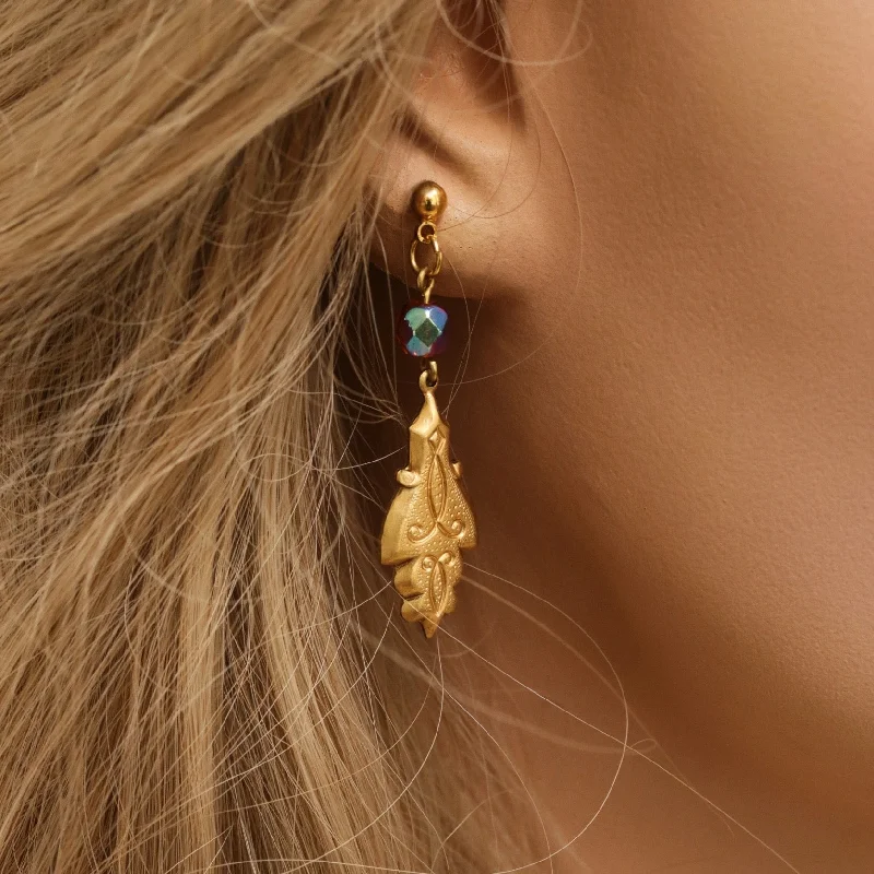 Hoop earrings with artistic filigree designs for an intricate, delicate finish-Mystica Ear Studs