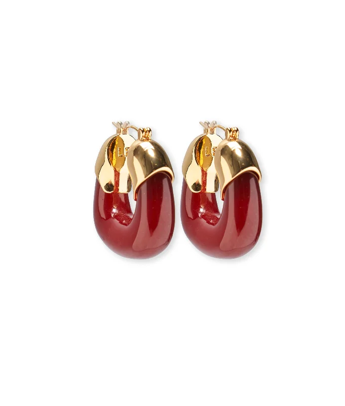 Hoop earrings with a chunky design for a bold and trendy statement-Organic Hoops in Currant