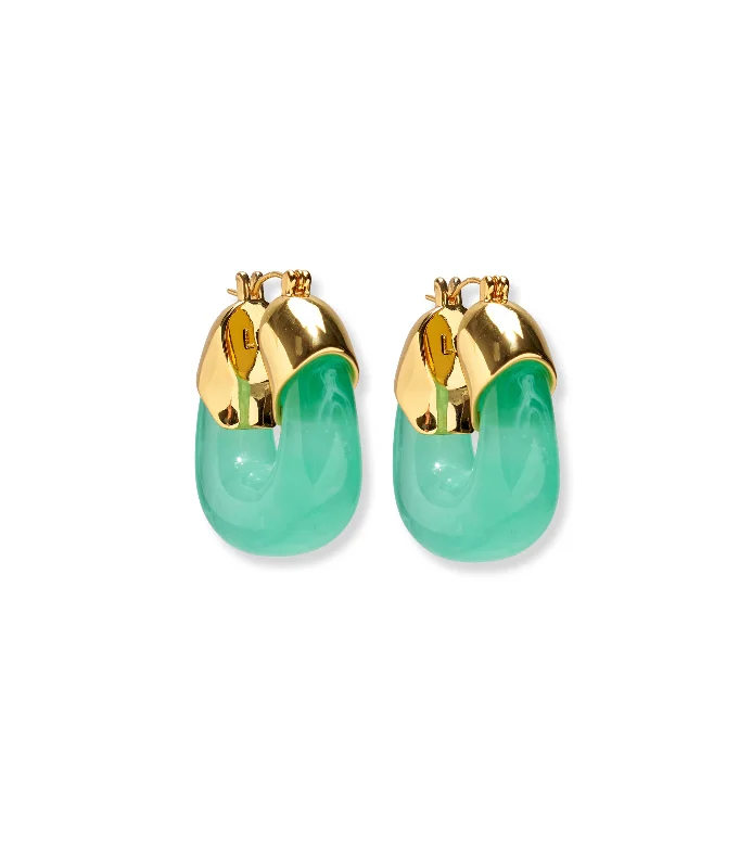 Hoop earrings with satin finishes for a smooth and elegant appearance-Organic Hoops in Jade Green