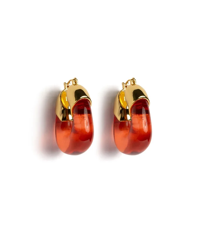 Best hoop earrings with vintage rhinestone embellishments for a retro-glam effect-Organic Hoops in Persimmon