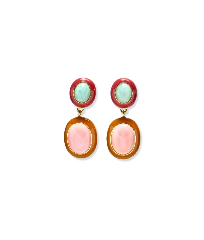 Best hoop earrings with custom designs for a personalized, unique accessory-Papaya Earrings in Pink Conch