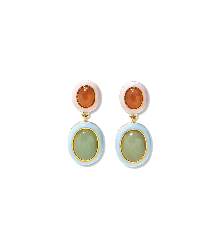 Large hoop earrings for a bold and statement-making fashion accessory-Papaya Earrings in Aventurine