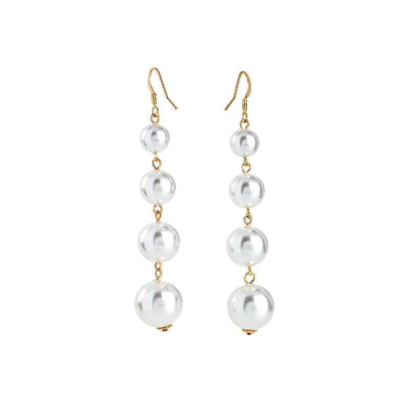 Hoop earrings with rhinestone embellishments for a glamorous and sparkling look-Pearl Drop Fish Hook Earrings