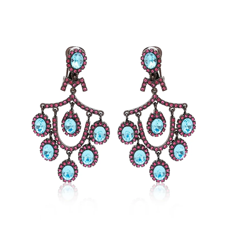 Best hoop earrings with detachable studs for a versatile and adjustable accessory-Pink & Aqua Chandelier Earrings