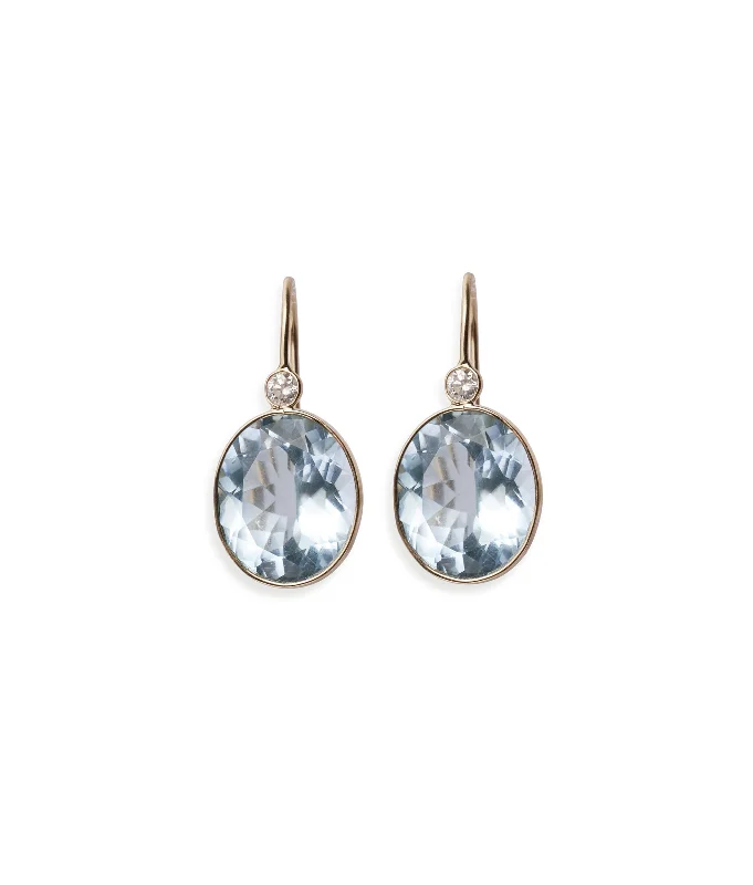 Best hoop earrings with vintage coins for a retro, antique-inspired style-14k Gold Pool Earrings in Blue Topaz & Diamond