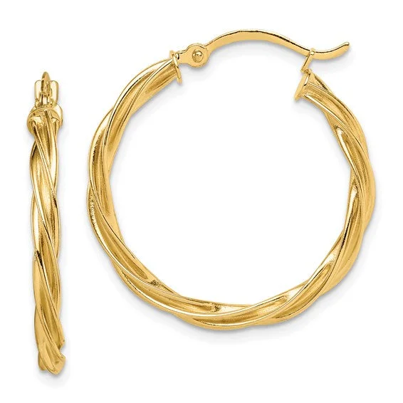 Best hoop earrings with cubic zirconia for a budget-friendly, dazzling look-Twisted Gold Hoops