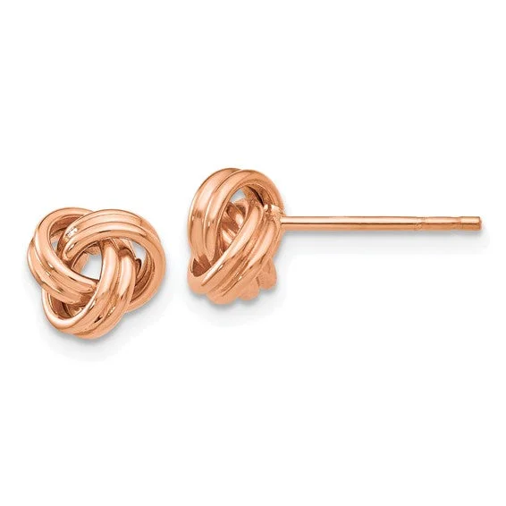 Best hoop earrings with multi-colored gemstones for a vibrant and lively touch-Rose Gold Love Knot