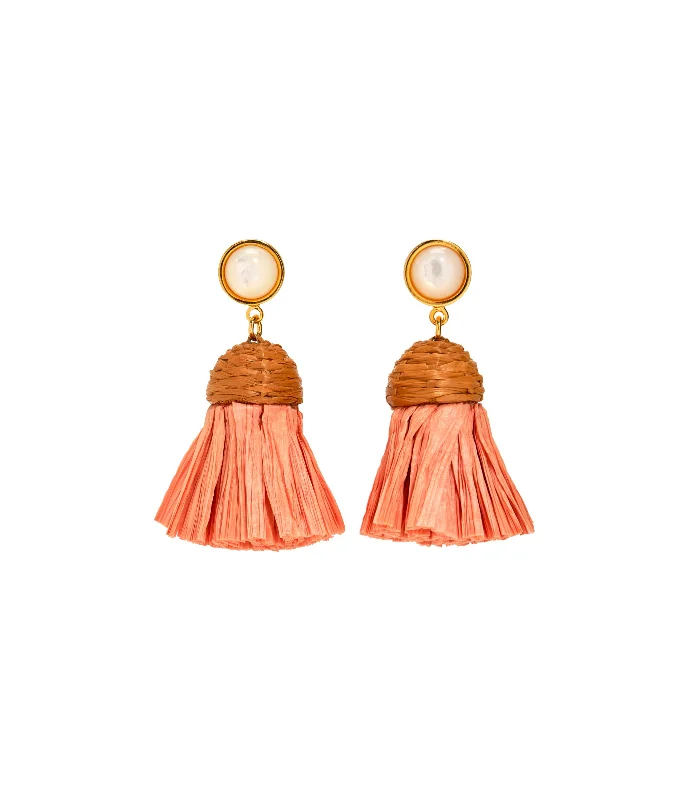 Best hoop earrings with crescent-shaped designs for a bold, moon-inspired style-Raffia Earrings in Rose