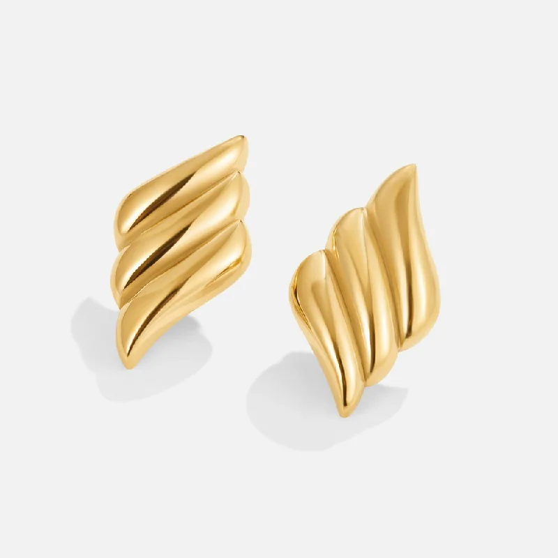 Hoop earrings with oversized designs for a bold, fashion-forward statement-Rene Chunky Gold Earrings