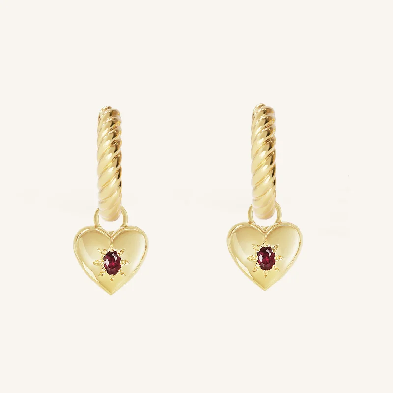 Hoop earrings with circle designs for a classic and timeless shape-Rouge Charm Hoops