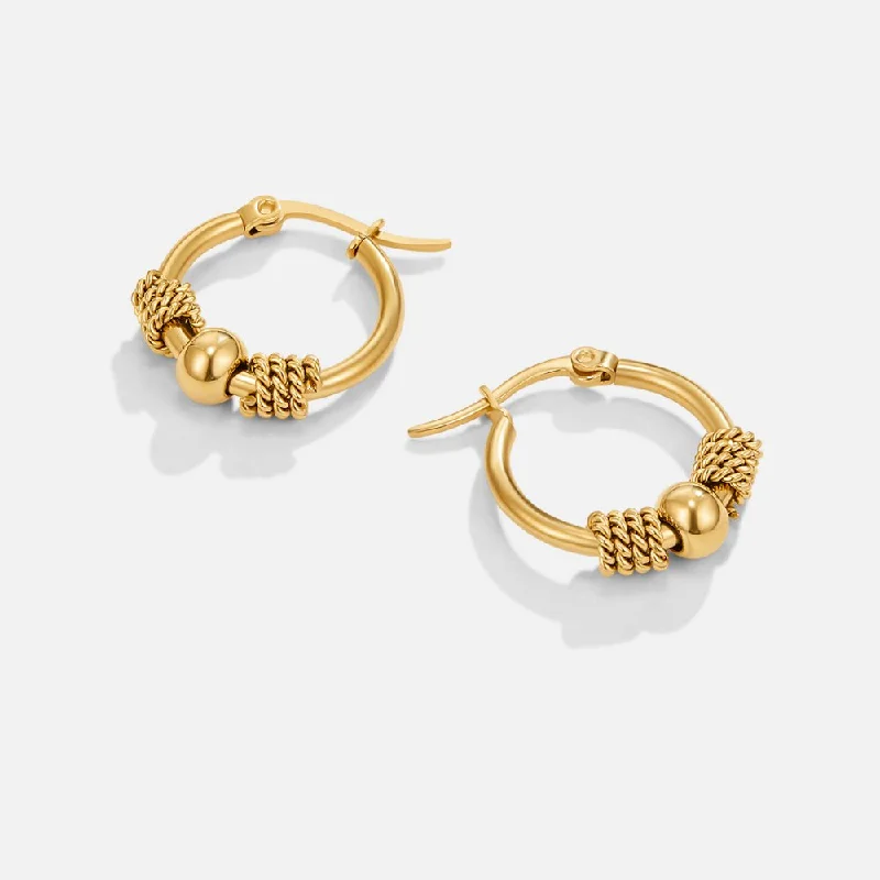 Hoop earrings with a chunky design for a bold and trendy statement-Selena Gold Hoop Earrings