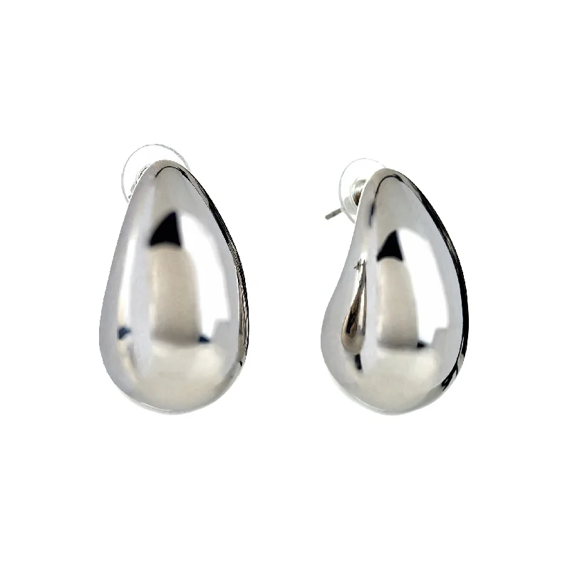 Best hoop earrings with floral designs for a feminine and delicate look-Silver Tapered Hoop Earrings