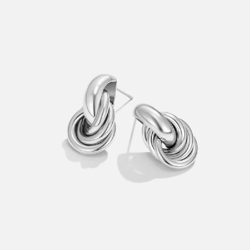 Best hoop earrings with baroque pearls for a luxurious and elegant vibe-Sofia Twisted Silver Hoop Earrings