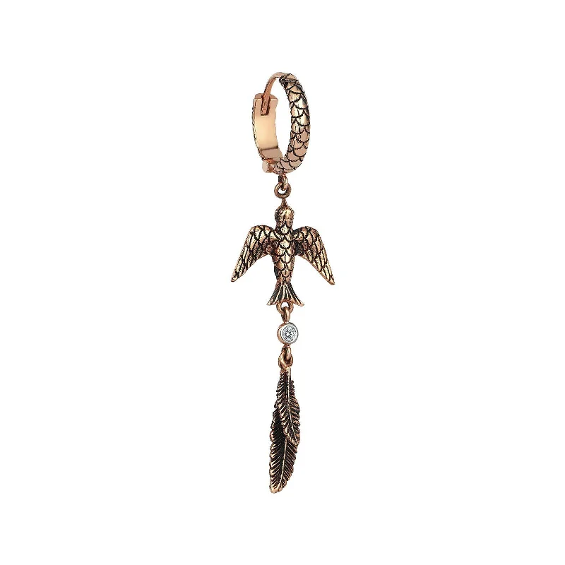 Best hoop earrings with Swarovski crystals for added sparkle and luxury-Sparrow Feather Earring