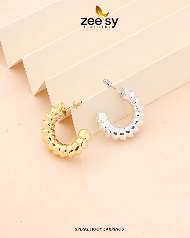 Best hoop earrings with matte finish for a sophisticated, understated design-Spiral Hoop Earrings