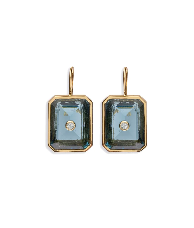 Best hoop earrings with geometric cuts for a sharp, modern appeal-Tile Earrings in Denim