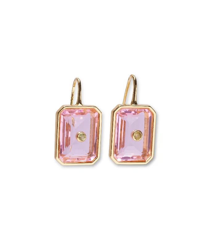 Hoop earrings with pearl accents for a chic and classic style-Tile Earrings in Pale Pink