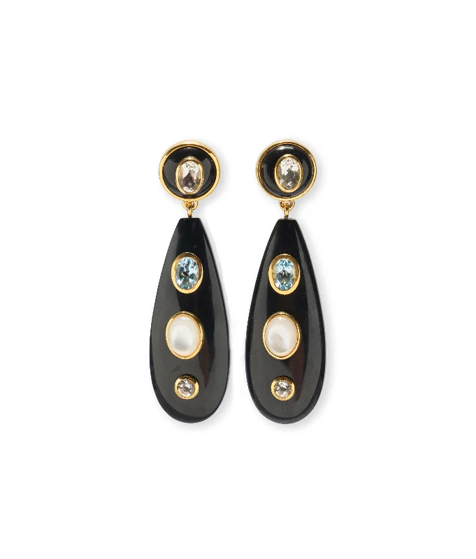 Best hoop earrings with minimal embellishments for a sleek and modern look-Torre Earrings in Midnight Sparkle