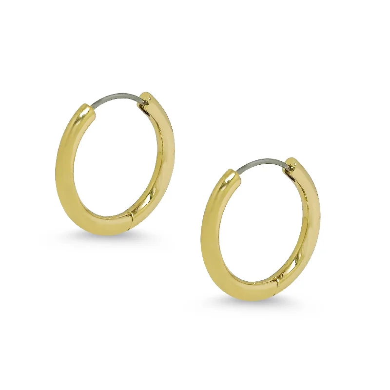 Hoop earrings with abstract shapes for an artistic and creative touch-Tubular Hoop Earrings - Large