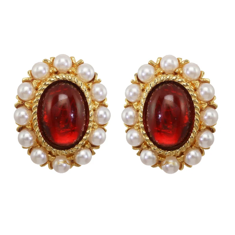 Hoop earrings with a chunky design for a bold and trendy statement-Ruby Earrings