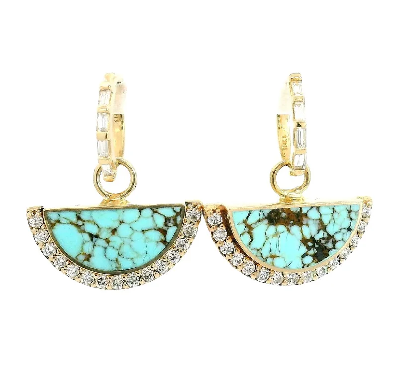 Hoop earrings with luxe velvet finishes for a rich and luxurious touch-Turquoise Alba Hoop Earrings