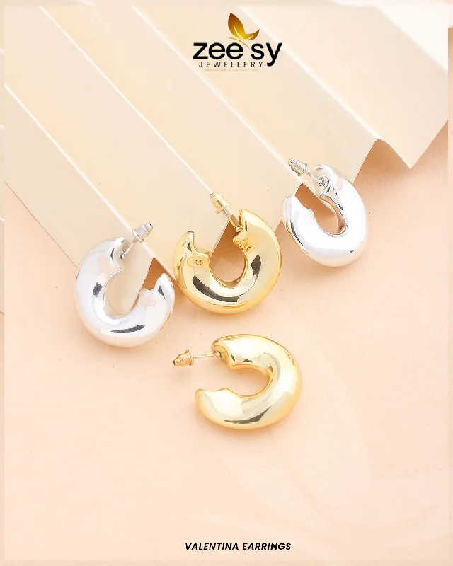 Hoop earrings with crescent moon shapes for a celestial and mystical appearance-Valentina Earrings