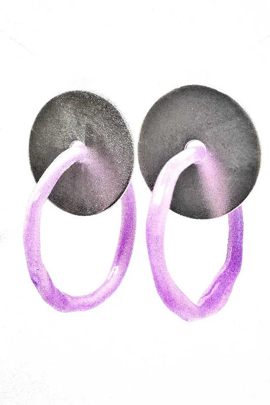 Hoop earrings with snake print designs for an edgy, wild appearance-Washer Hoop | Glass