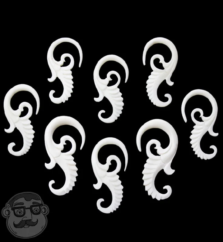 Best hoop earrings with lever-back closures for secure and easy wear-White Seahorse Bone Hangers