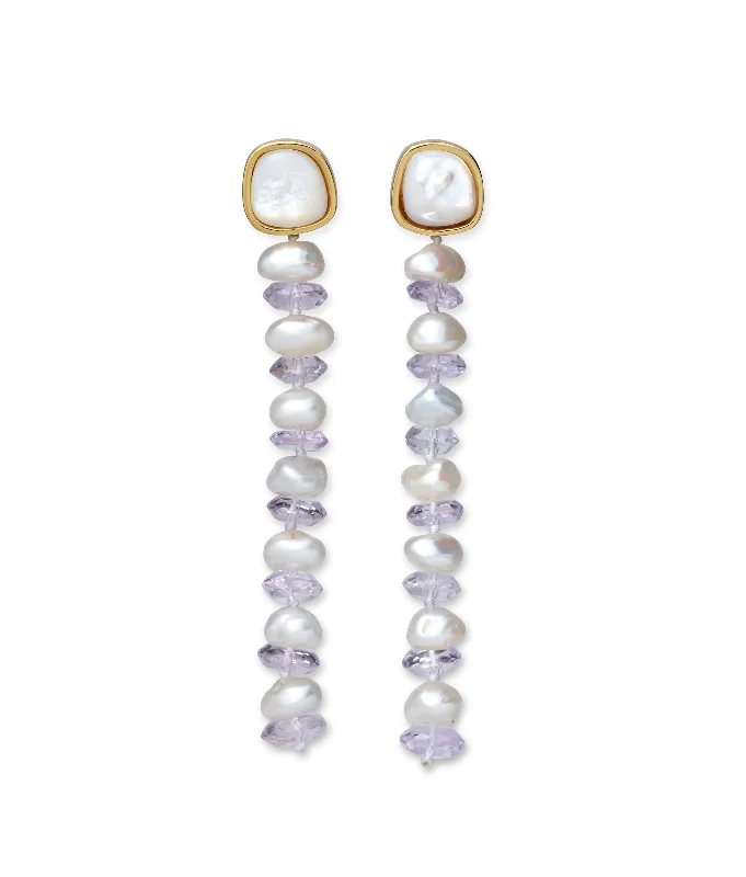 Best hoop earrings with satin ribbons for a soft, feminine appearance-Wisteria Column Earrings