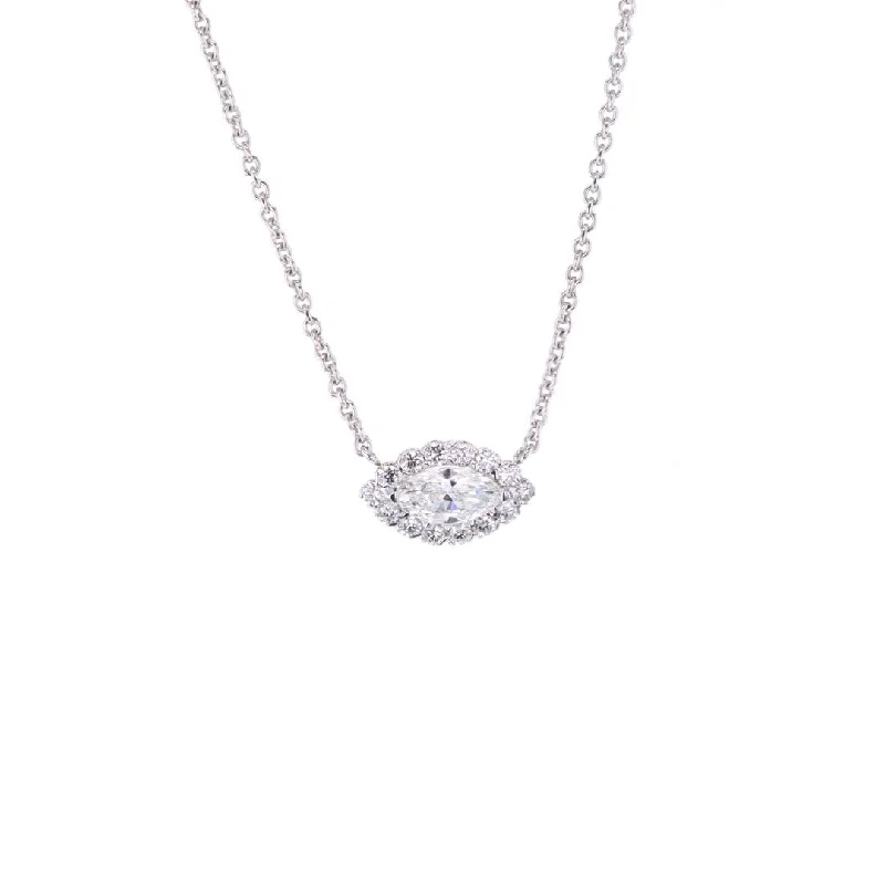 Best necklaces and pendants for weddings with matching designs for bride and groom-0.60 ctw Diamond with a 0.28 ctw Diamond Halo Pendant Necklace