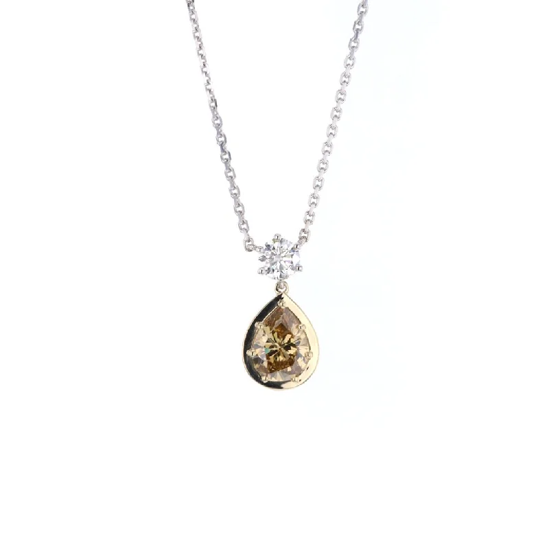 Stunning necklaces and pendants with birthstone pendants for a personal touch-0.71 ct Diamond & 2.07 ct Pear Diamond Pendant Necklace