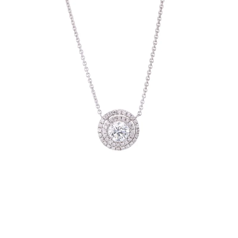 Necklaces and pendants with pearls for a classic and sophisticated touch-1.25 ct Diamond with 0.44ctw Double Halo Diamond Pendant Necklace