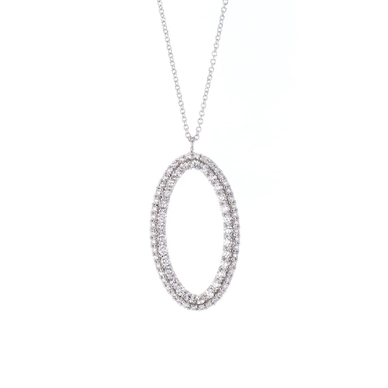 Unique necklaces and pendants with vintage-inspired designs for timeless appeal-1.25 ctw Diamond Open Oval Pendant Necklace