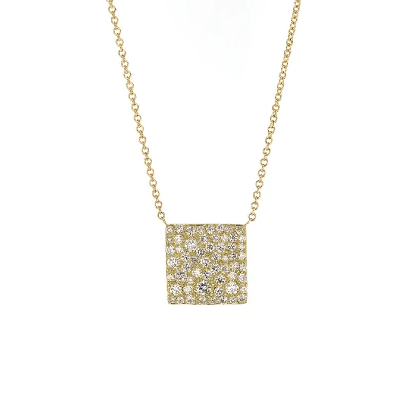 Elegant necklaces and pendants with gold chains for a chic, timeless appearance-1.39 ctw Diamond Square Necklace