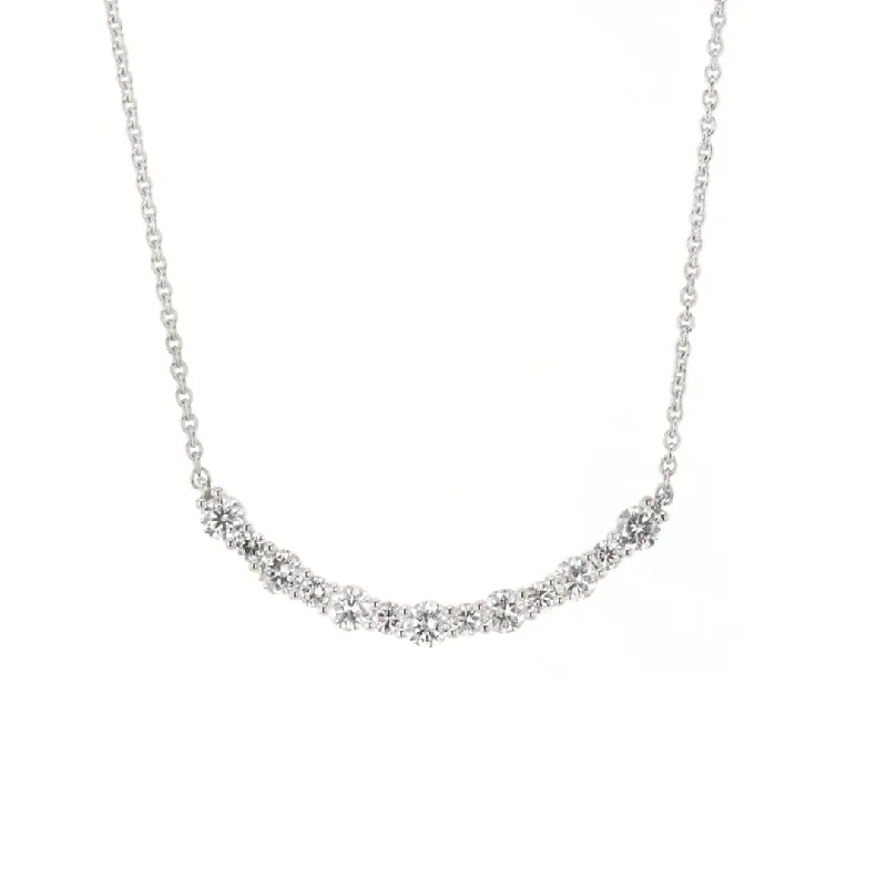 Necklaces and pendants with infinity love symbols for an eternal, romantic gesture-1.50 ctw Diamond Curved Bar Necklace