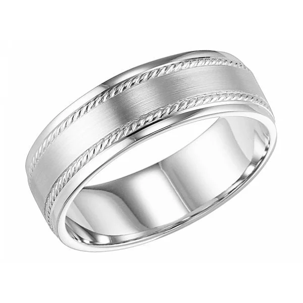 Best necklaces and pendants with silver chains for a sleek, timeless look-Brushed and Braided Wedding Band