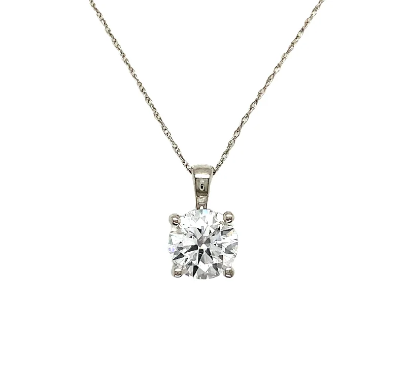 Simple necklaces and pendants with tiny charms for a delicate and casual vibe-14K 2.00CT Round Laboratory Grown Diamond Pendant