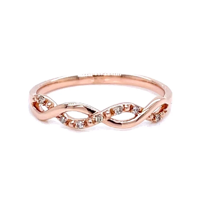 Best necklaces and pendants with zodiac signs for a celestial, astrology-inspired vibe-14K Rose Gold Twisted Stackable Band