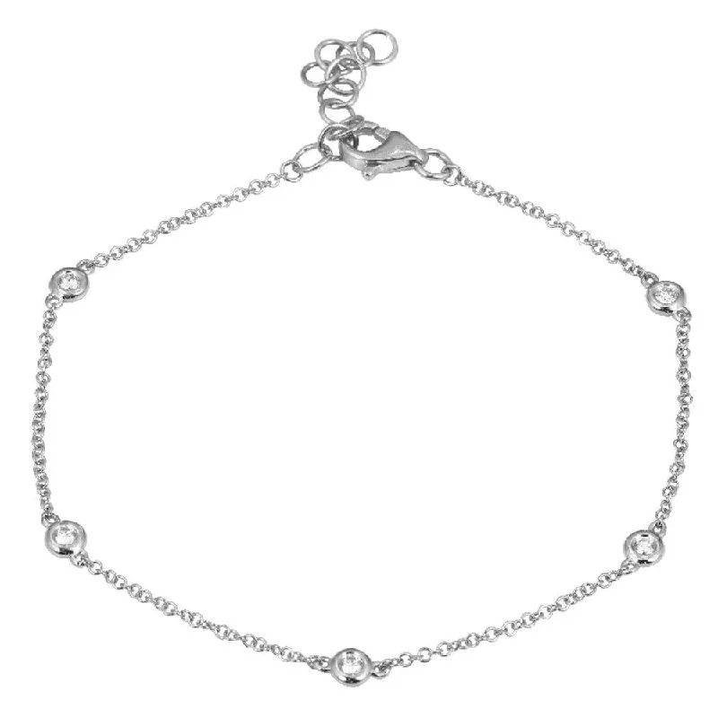 Beautiful necklaces and pendants with natural stones for an earthy, organic vibe-14K White Gold Diamond Station