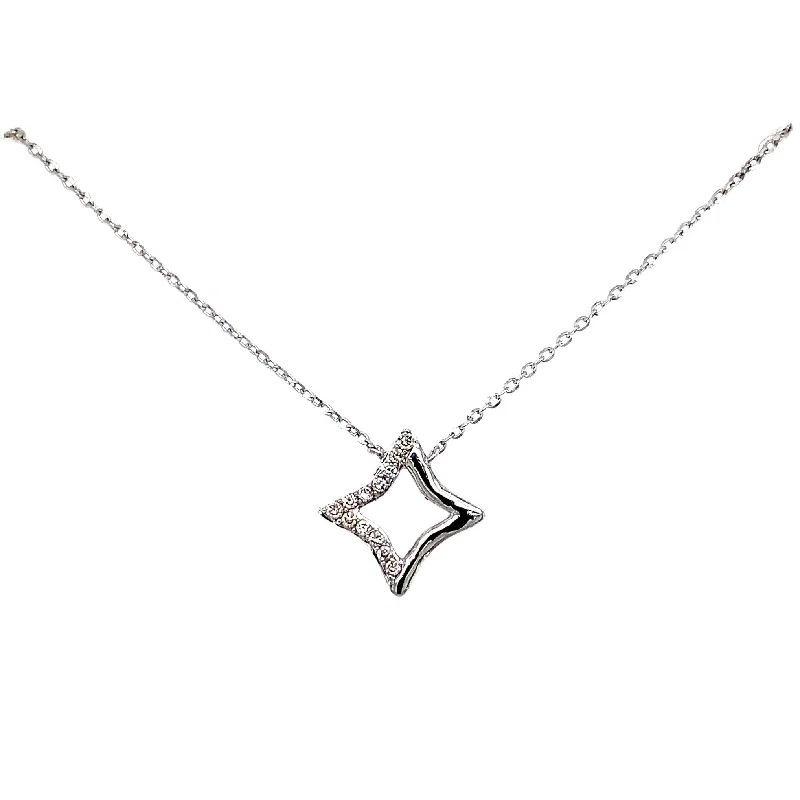 Elegant necklaces and pendants with onyx stones for a sleek, polished look-14K White Gold Geometric Diamond Pendant