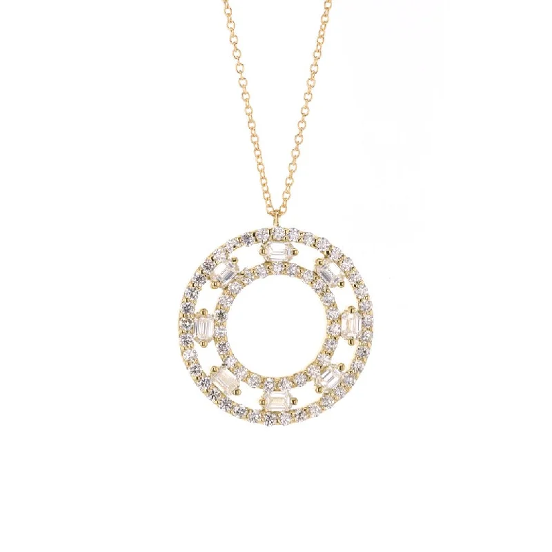 Best necklaces and pendants with art deco elements for a vintage, glamorous design-2.30 ctw Diamond Open Circle Pendant Necklace