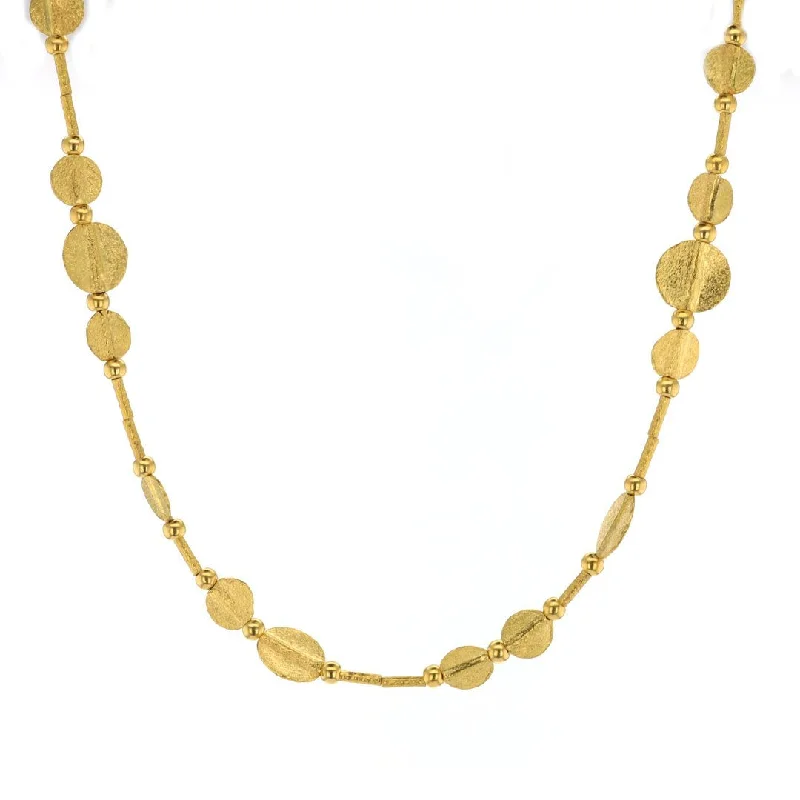 Stylish necklaces and pendants with diamonds for a glamorous and elegant look-24K Hammered Discs Necklace