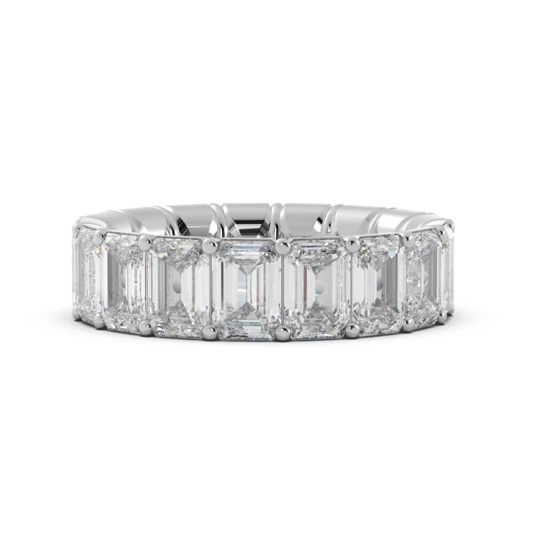 Beautiful necklaces and pendants with moon and star charms for a dreamy effect-6.30tw Emerald Cut Diamond Eternity Band