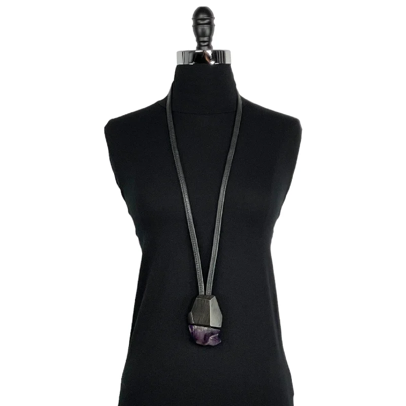 Unique necklaces and pendants with vintage-inspired designs for timeless appeal-AMETHYST/EBONY PENDANT